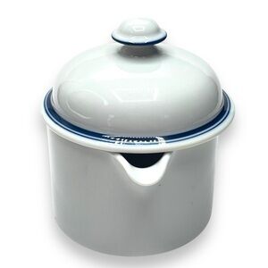 Dansk Bistro CHRISTIANSHAVN Blue/White Creamer Made in Japan 5" Tall